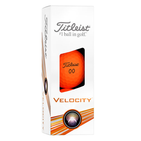 Titleist Velocitiy oranje golfballen met logo