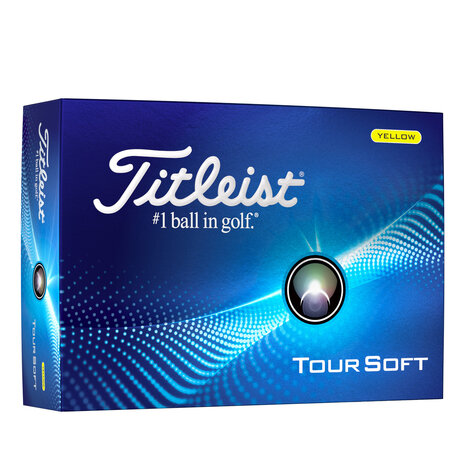 Titleist Tour soft gele golfballen bedrukken met logo