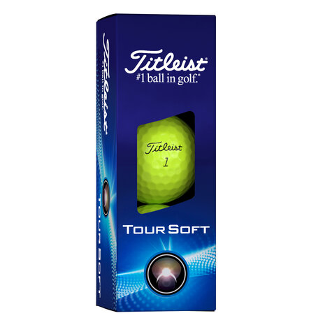 Titleist Tour soft gele golfballen bedrukken met logo