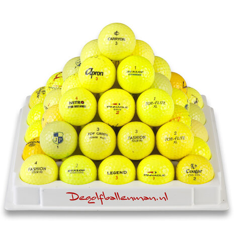 100 yellow golfballs